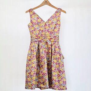 Zac Posen for Target Yellow Brocade Cocktail/Prom Dress Size 1